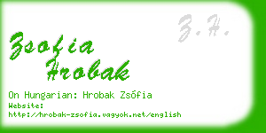 zsofia hrobak business card
