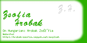 zsofia hrobak business card